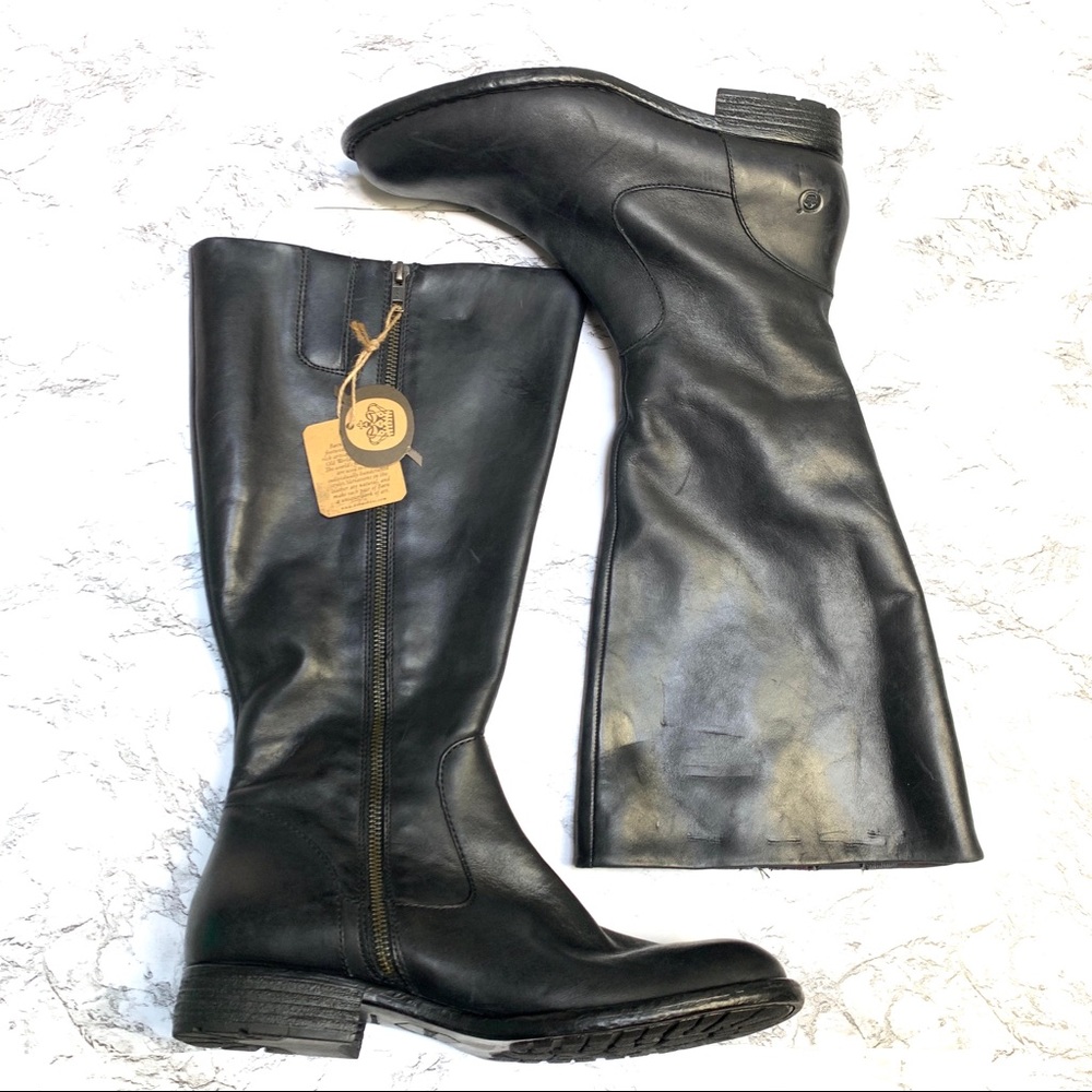 Born North Wide Calf Leather Riding Boot in Black - Picture 6 of 11